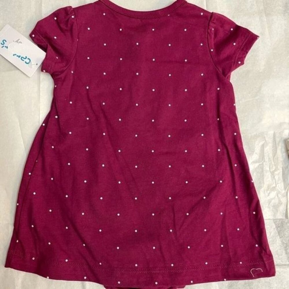 2-Piece Baby Girl Floral Bodysuit Dress & Cardigan Carter's Set 9 M - Picture 8 of 12